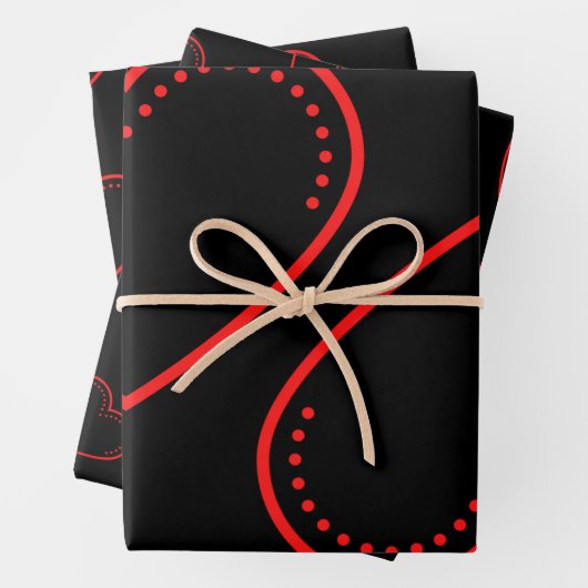 Love Heart Red Valentijnse Inpakpapier Vel (In situ)