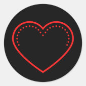 Love Heart Red Valentijnse Ronde Sticker (Voorkant)