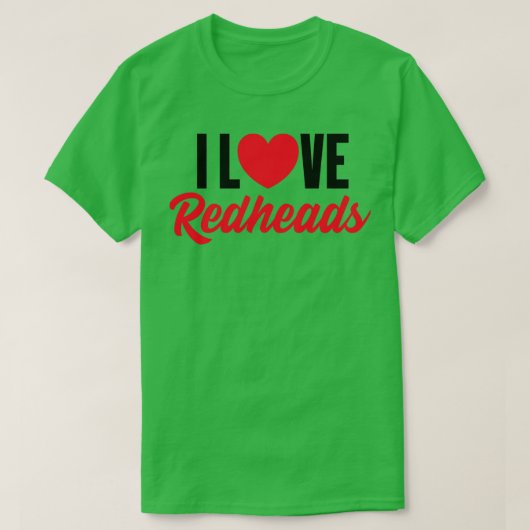 Love Heart Redhead Cute Hair Irish T-shirt (Design voorkant)
