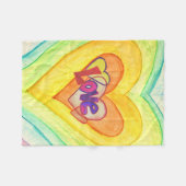 Love Heart Rings Chemo Blanket Fleece Deken (Voorkant (Horizontaal))