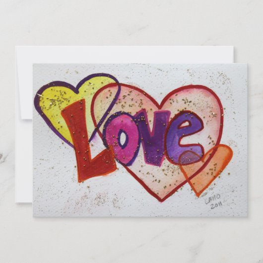 Love Heart Rings Custom Invitation of Invite Kaart (Voorkant)