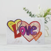 Love Heart Rings Custom Invitation of Invite Kaart (Staand voorkant)