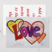 Love Heart Rings Custom Invitation of Invite Kaart (Voorkant / Achterkant)
