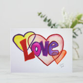 Love Heart Rings Custom Invitations Kaart (Staand voorkant)