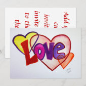 Love Heart Rings Custom Invitations Kaart (Voorkant / Achterkant)
