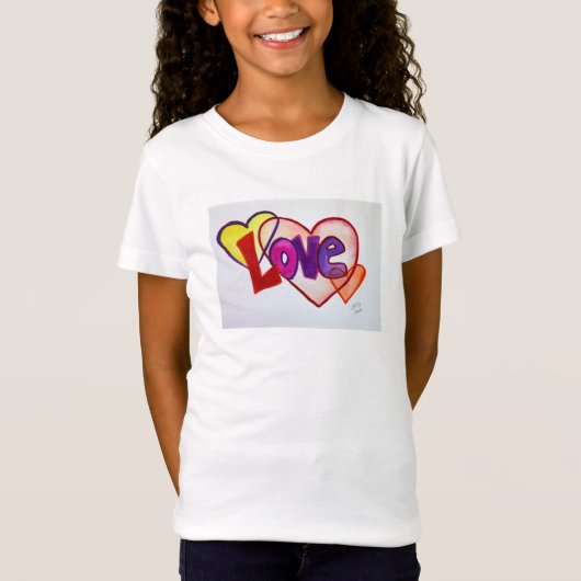 Love Heart Rings Inspirerend Word Art Shirt (Voorkant)