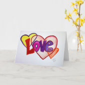 Love Heart Rings Wenskaart of Note Cards Kaart (Gele Bloem)