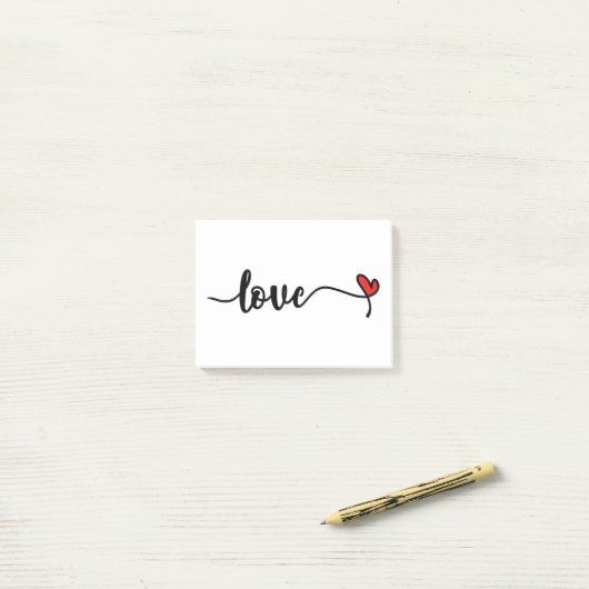 Love Heart Romance Post-it® Notes (Op bureau)