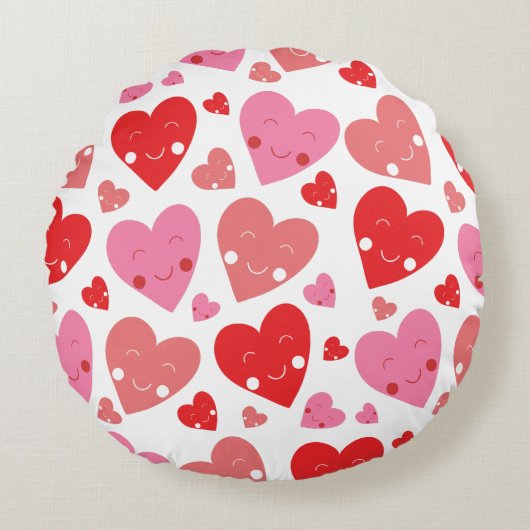 Love Heart Rond Kussen (Voorkant)