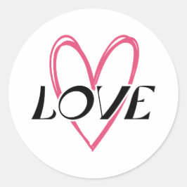 Love Heart Ronde Sticker