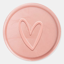 Love Heart Roos Pink Wax Seal Sticker