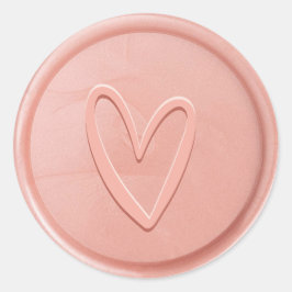 Love Heart Roos Pink Wax Seal Sticker
