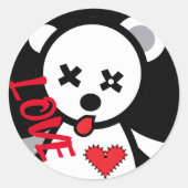 Love Heart Round Sticker (Voorkant)