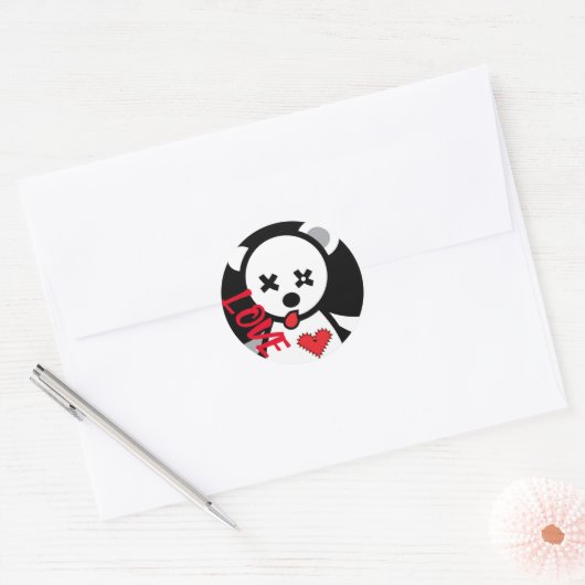 Love Heart Round Sticker (Envelop)