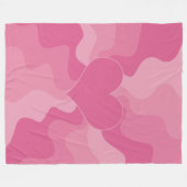 Love Heart - Roze Fleece Deken (Voorkant (Horizontaal))