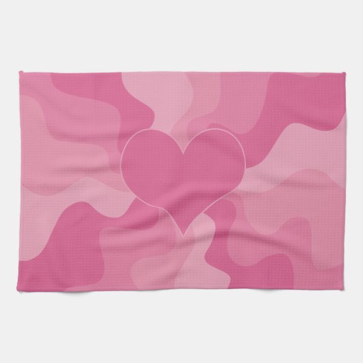 Love Heart - Roze Theedoek (Horizontaal)