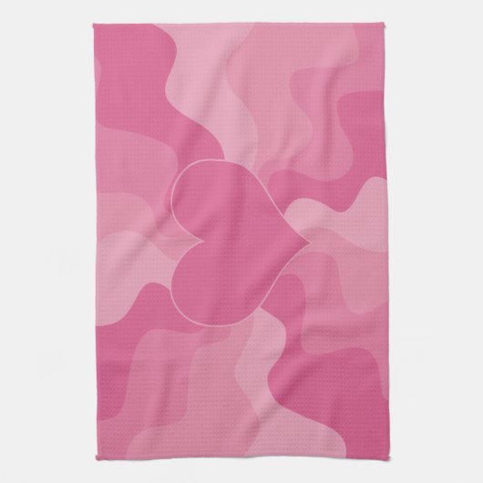 Love Heart - Roze Theedoek (Verticaal)