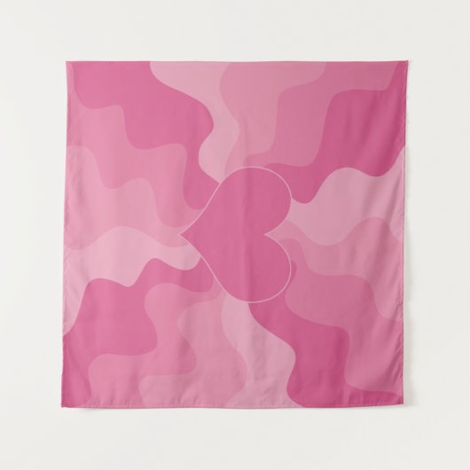 Love Heart - Roze Wandkleed (Voorkant (horizontaal))