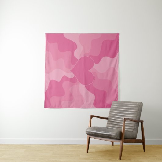 Love Heart - Roze Wandkleed (In Situ (horizontaal))