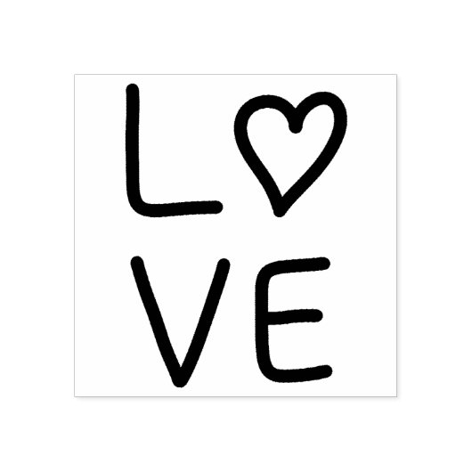 Love Heart Rubberstempel (Afrduk)