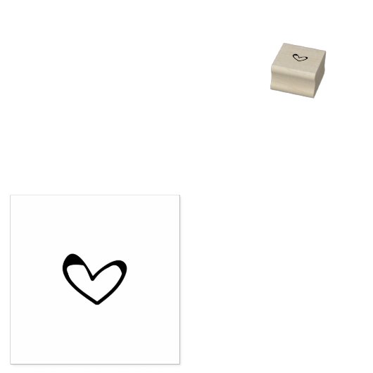 Love Heart Salon Coffee Loyalty Stamp Rubberstempel (Gestempeld)