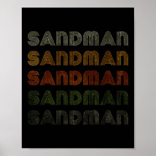 Love Heart Sandman T-shirt Grunge Style Zwart Poster