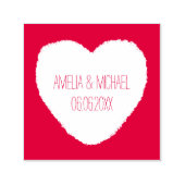 Love Heart Save the Date Wedding Zelfinktende Stempel (Design)
