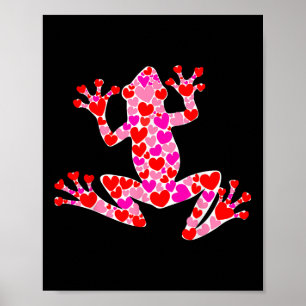 Love Heart Schattige Frog Lover Paar Happy Valenti Poster