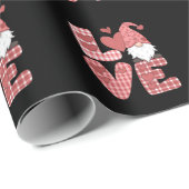 Love Heart Schattigee Gnome Valentijnsdag Cadeaupapier (Rol Hoek)