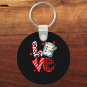 Love Heart School Secretary Life Valentines Day Gi Sleutelhanger (Voorkant)