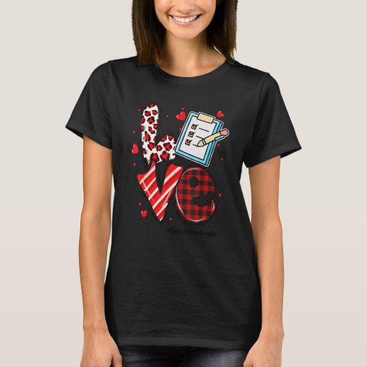 LOVE Heart School Secretary Life Valentines Day Gi T-shirt (Voorkant)