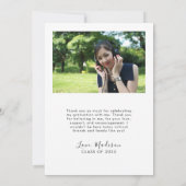 Love Heart Script Class of 2023 Afstuderen Photo Bedankkaart (Achterkant)