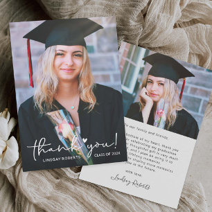 Love Heart Script Class of 2023 Afstuderen Photo Bedankkaart