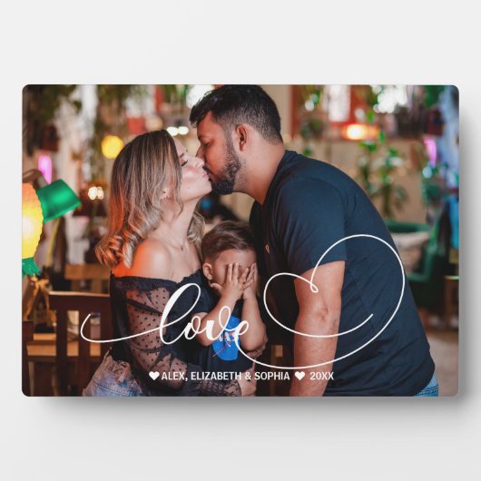 Love Heart Script | Foto van de familie Fotoplaat (voorkant)