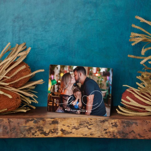 Love Heart Script | Foto van de familie Fotoplaat (Zijkant)