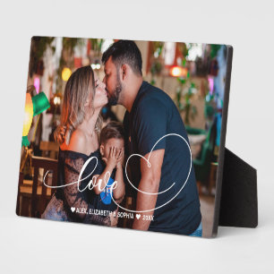 Love Heart Script   Foto van de familie Fotoplaat
