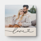 Love Heart Script Ivoren Fotodisplay Fotoplaat (Voorkant)