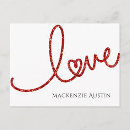 Love Heart Script | Moderne rode Valentijn Feestdagenkaart