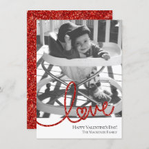 Love Heart Script | Moderne Rood en Wit Foto