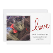 Love Heart Script | Moderne Rood en Wit Foto