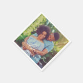 Love Heart Script Personalized Weddenfoto Servet (Hoek)