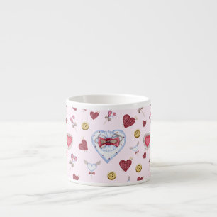 Love Heart Sewing Waterverf           Espresso Kop