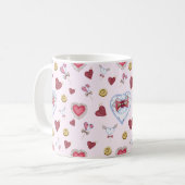 Love Heart Sewing Waterverf Koffiemok (Voorkant links)