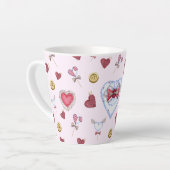 Love Heart Sewing Waterverf Latte Mok (Linkerhoek)