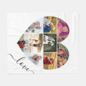 Love Heart Shaped 9 Photo Collage White Fleece Deken (Voorkant (Horizontaal))