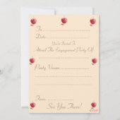 Love Heart Shaped Candle Engagement Uitnodiging (Achterkant)