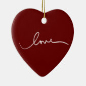 "Love" Heart Shaped Kerstmis Ornamed Keramisch Ornament (Rechts)