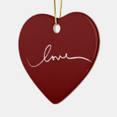 "Love" Heart Shaped Kerstmis Ornamed Keramisch Ornament (Links)