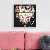 Love Heart Shaped Photo Collage Small Square Canvas Afdruk (Insitu (Woonkamer))