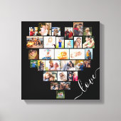 Love Heart Shaped Photo Collage Small Square Canvas Afdruk (Voorkant)